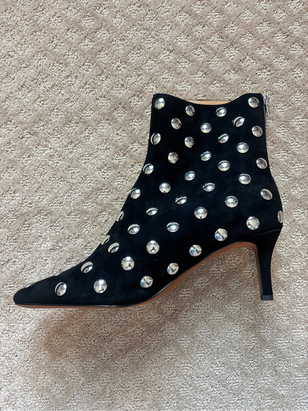 Madewell Snip-Toed Ankle Boots in Studded Suede